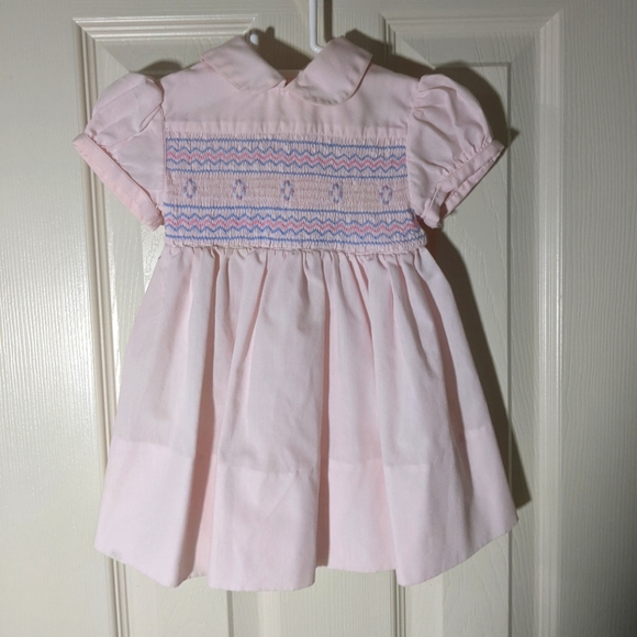 Vintage Pink Smocked Dress - Picture 1 of 5